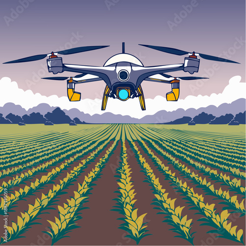 Advanced agricultural quadcopter drone for precision farming technology.
