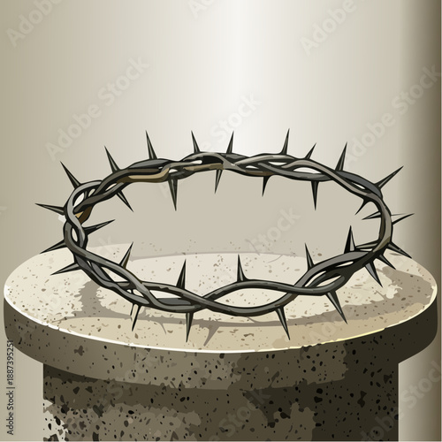 Illustration of the Crown of Thorns a Christian Symbol of Suffering.