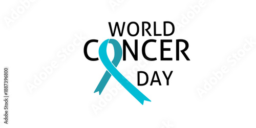 World Cancer Day awareness campaign with teal ribbon symbol