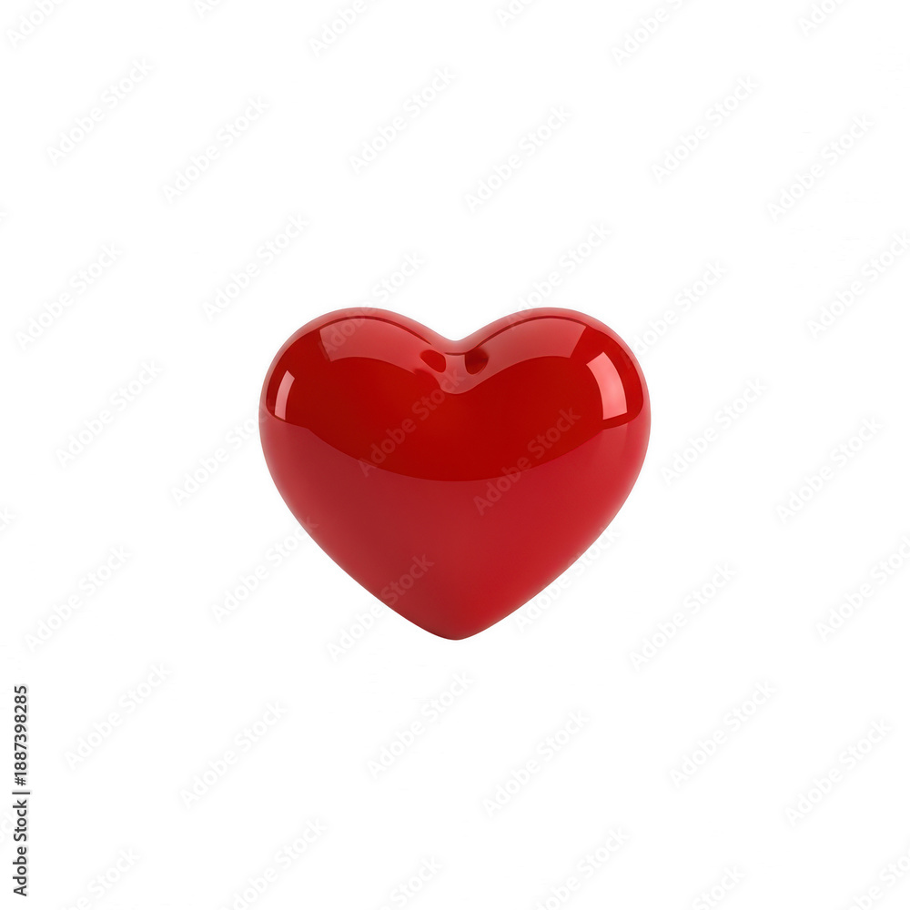 Fototapeta premium Vibrant red heart symbolizing love and passion isolated on transparent background