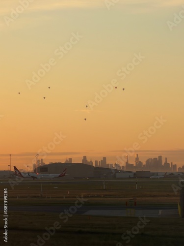 Konstfotografi Melbourne Airport Skyline