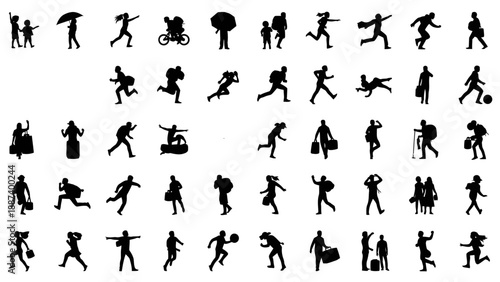 Flying paper airplanes swarm abstract motion vector illustration minimalist design