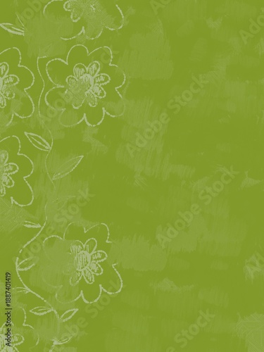Line art floral digital stationary in sage