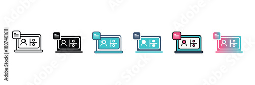 Communication icon set User interaction, digital communication, networking, collaboration, and feedback for online chat, teamwork, and strategic planning