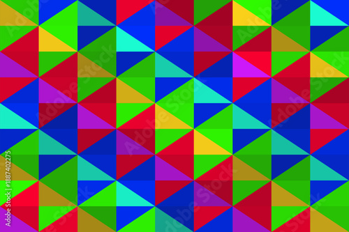 Vibrant geometric triangle pattern a seamless abstract background design featuring bright primary and secondary colors perfect for modern digital art or textile prints