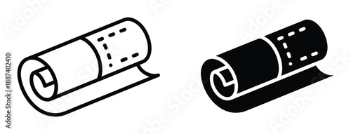 Rolled bandage vector icon set. Two styles of medical dressing illustration for healthcare design.