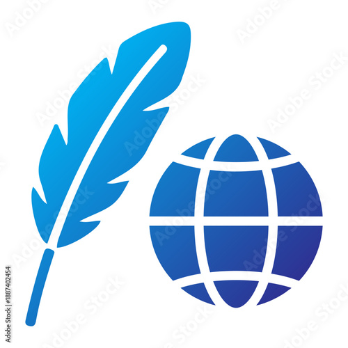 Solid Blue Gradient of global education