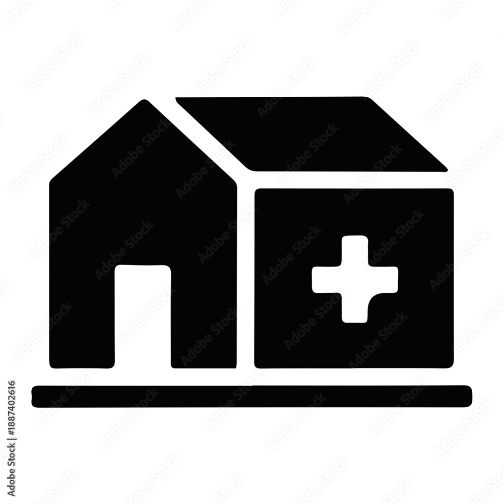 Fototapeta premium Solid icon of medical assistance