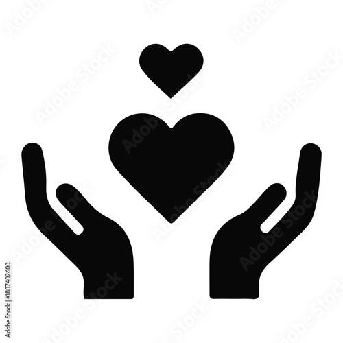 Solid icon of love support