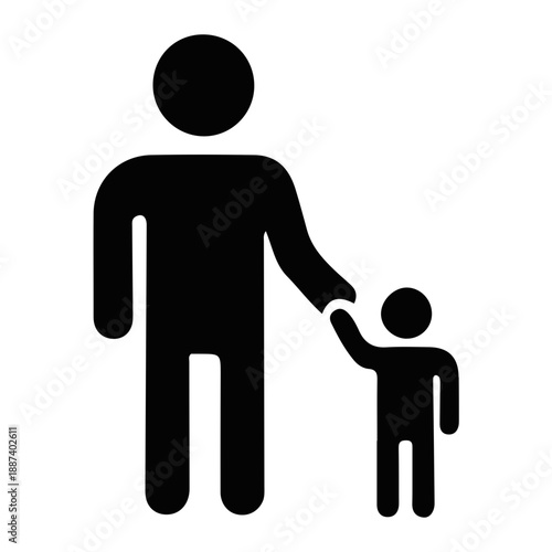 Solid icon of family support