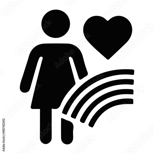 Solid icon of family rainbow