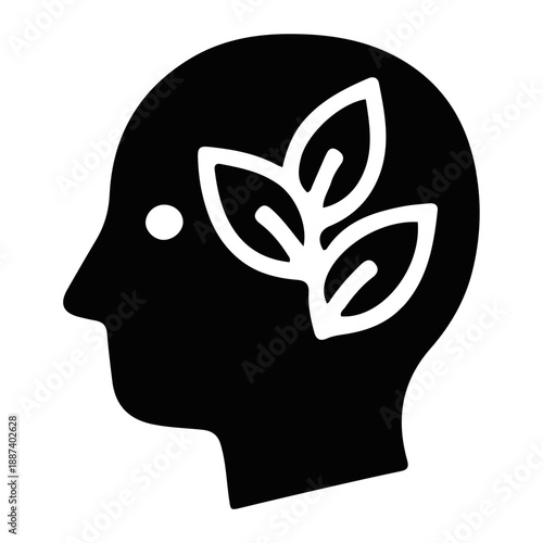 Solid icon of eco conscious mind