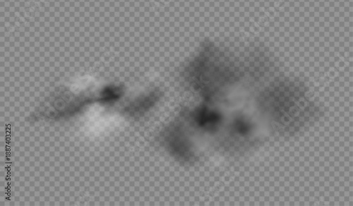 Realistic Smoke Cloud on Transparent Background – Vector Overlay