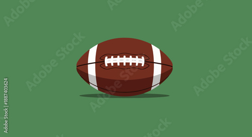 American Football Object on Field Background Sport Game Competition Athleticism Outdoor Activity Simple