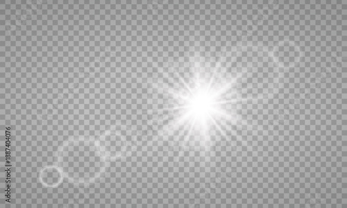 sunlight special lens flare light effect. PNG. Vector illustration transparent