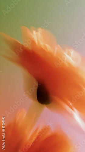 幻想的な花のアブストラクトアート｜Dreamy abstract floral blur in orange tone