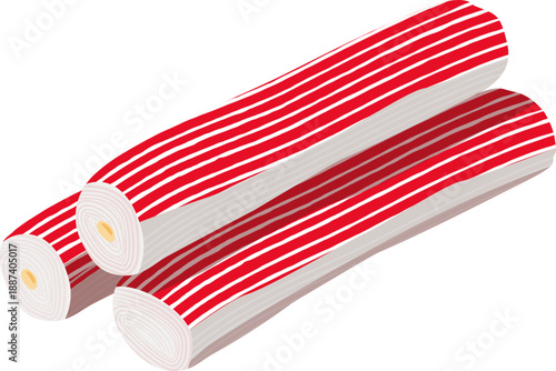 Realistic Crab Sticks (Surimi)
Title: Realistic Crab Sticks or Surimi Seafood Illustration for Sushi and Salads