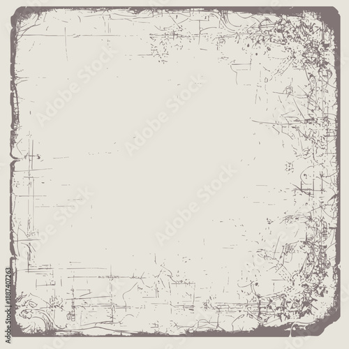 Vintage grunge paper texture. Old worn overlay distressed background. Torn and crumpled pattern for poster or vinyl album cover. Vector illustration of rough, dirty, grainy design.