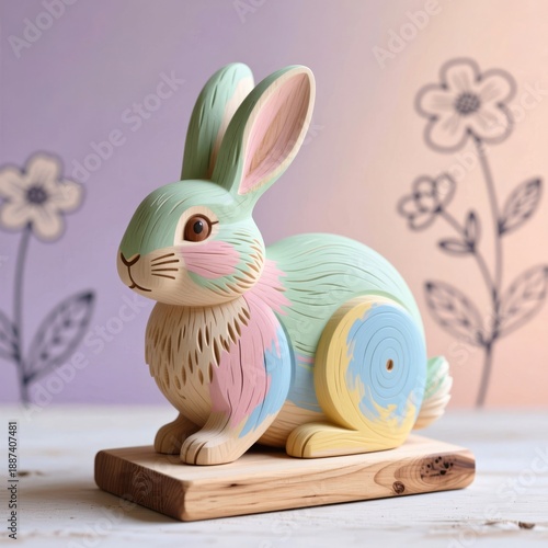 Features a cute rabbit design made from fir wood Painted with so