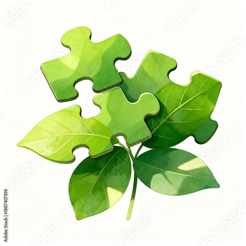 Health Puzzle Piece Leaves