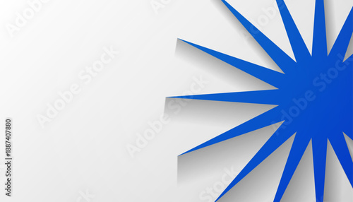 Blue Starburst Design on White Background.