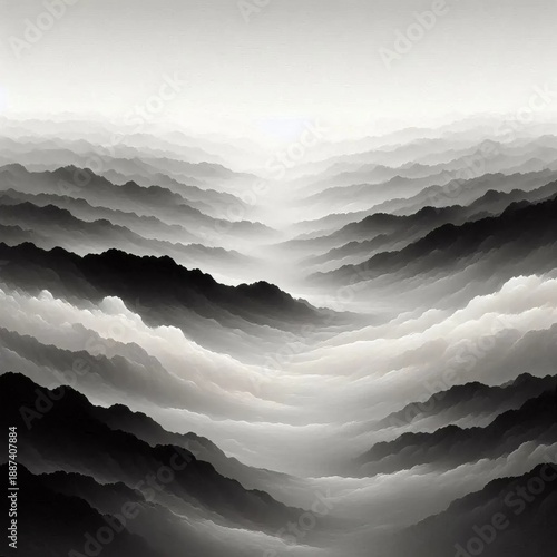 Horizontal Fade Charcoal Drift to Alabaster Mist Featuring AIGen