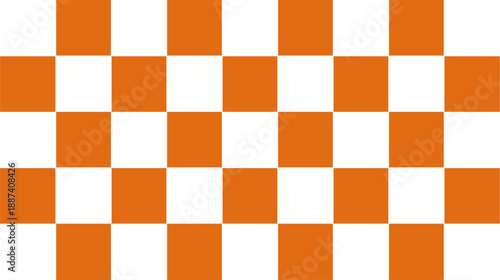 Orange and White Checkerboard Pattern Background.