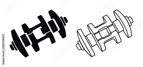 Two dumbbell weights design vector illustration on white background