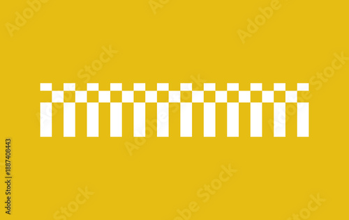 Taxi Checkerboard Pattern on Yellow Background.