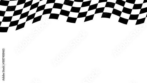 Waving Checkered Flag Racing Finish Line.