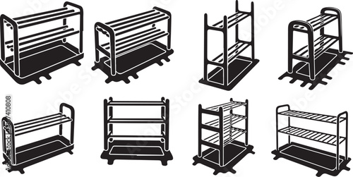 Various Industrial Metal Storage Rack Designs and Configurations Shown