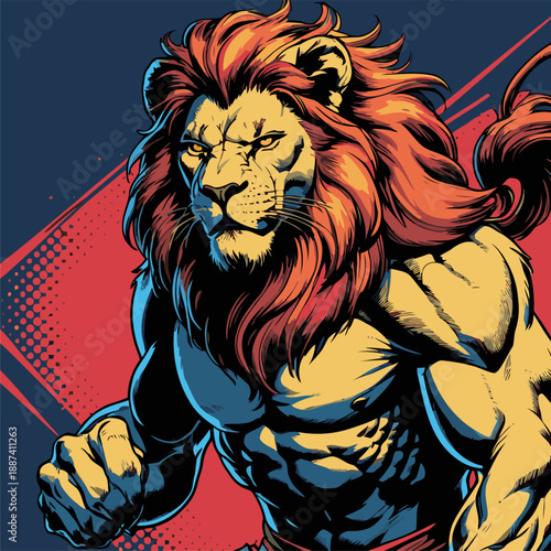 Illustration of a Persian lion