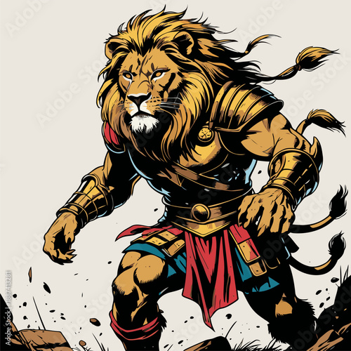 Illustration of a Persian lion