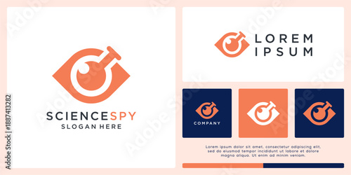 Science spy logo design template.