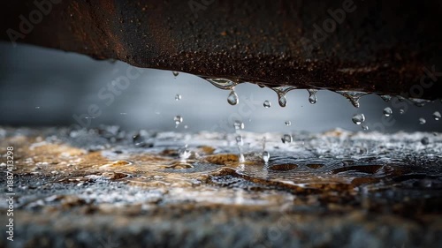 Water Leaks and Dripping - A Close-Up View of Moisture.