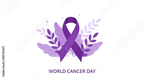 Purple Ribbon for World Cancer Day