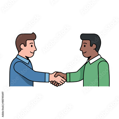 Businessmen Handshake Agreement Greeting Collaboration Vector