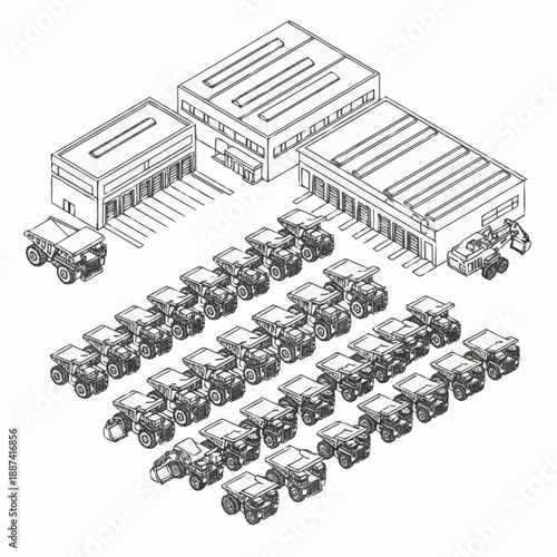 Industrial Heavy Machinery Fleet and Manufacturing Facility.