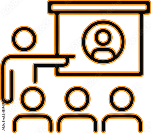 Teacher presenting lecture to classroom students