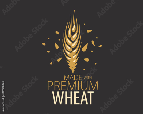 Vector hand-drawn emblem for wheat producers