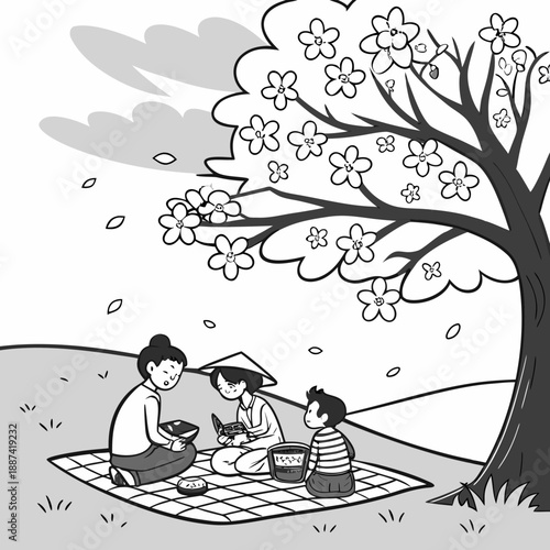 SPRING BUNDLE—Family Picnic Under Blossom Tree