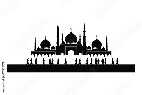 silhouette of a mosque 