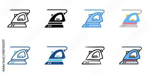 Iron icons set multiple style collection. Editable stroke 
