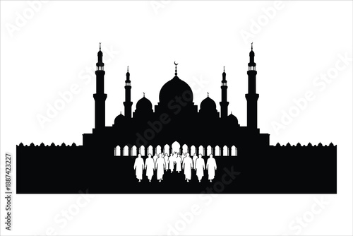 silhouette of a mosque 