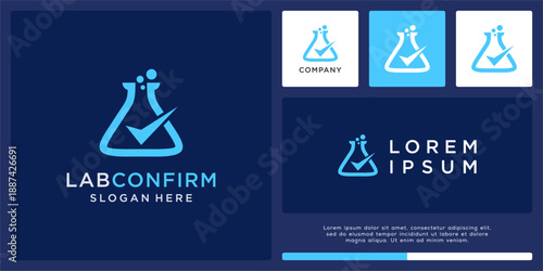Lab confirmation logo design template.
