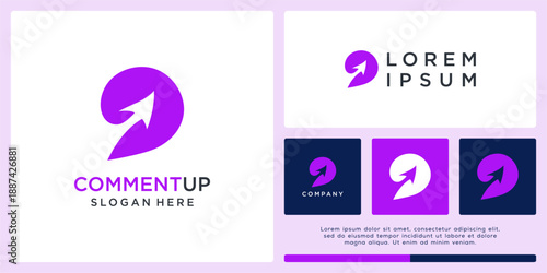 Comment up logo design template.
