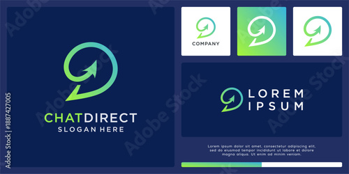 Chat direct logo design with arrow.