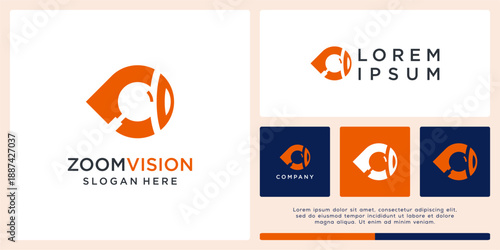Zoom vision logo design template.