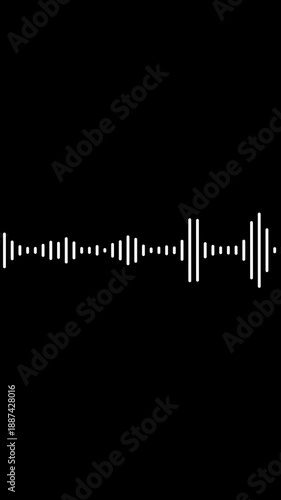 Vertical  abstract music sound wave or audio wavefrom isolated on black  background.Line digital minimalist voice and symbol technology.