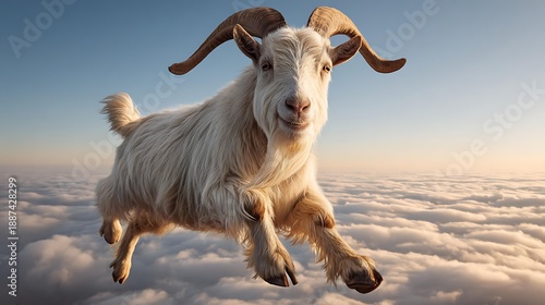 Year of the Goat 2027 background abstract clouds and light harmony, Realistic Photo